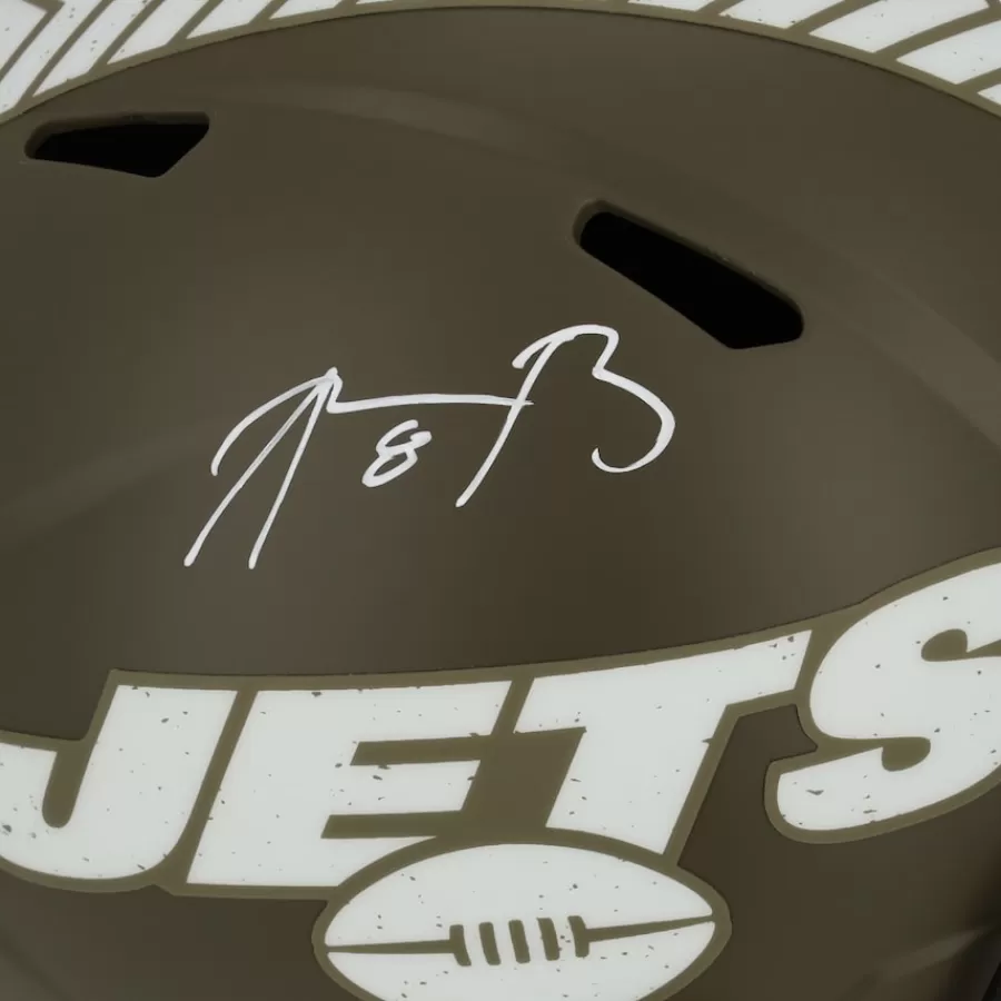 New York Jets Autographed Items^Aaron Rodgers Autographed Riddell 2022 Salute To Service Speed Replica Helmet