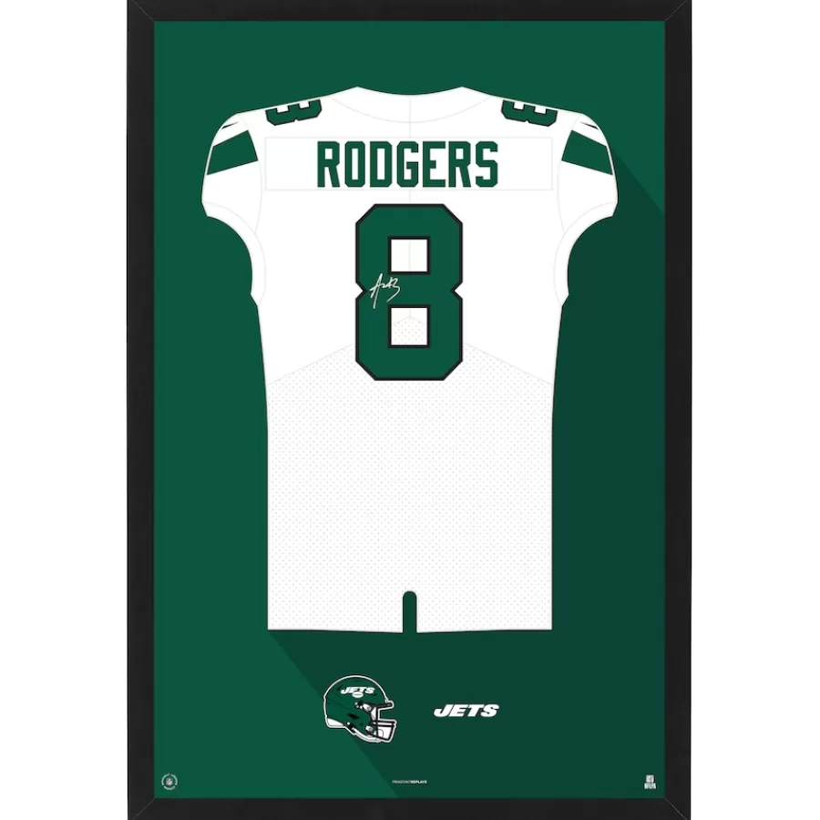New York Jets Wall Art | Wall Art^Aaron Rodgers Away Jersey Framed Art Print