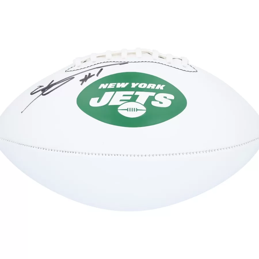 New York Jets Autographed Items | Footballs^Ahmad Sauce Gardner Autographed Franklin White Panel Football