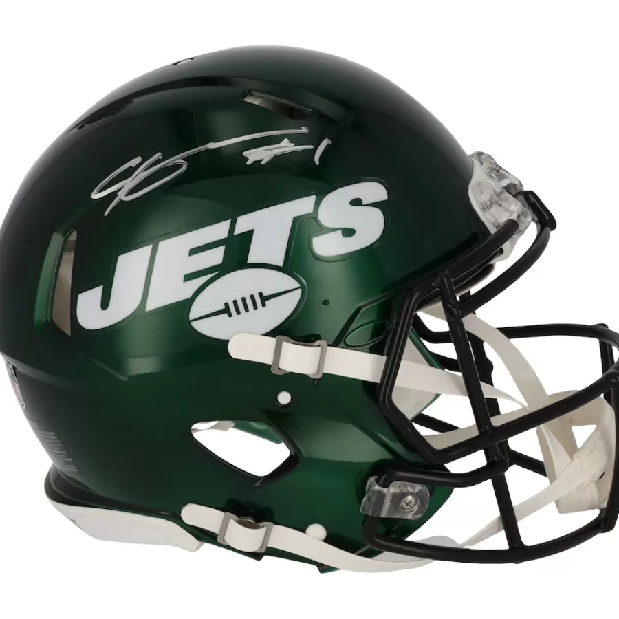 New York Jets Autographed Items | Helmets^Ahmad Sauce Gardner Autographed Riddell Speed Authentic Helmet