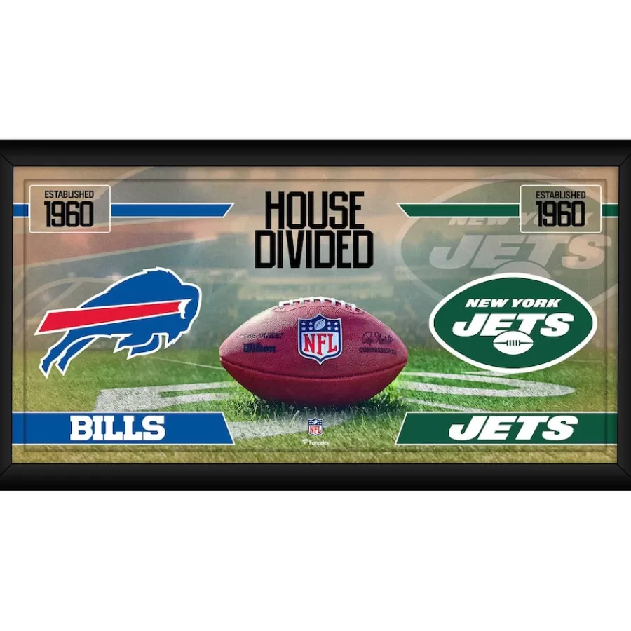 New York Jets Wall Art | Photos^Buffalo Bills Vs. Framed 10" X 20" House Divided Football Collage