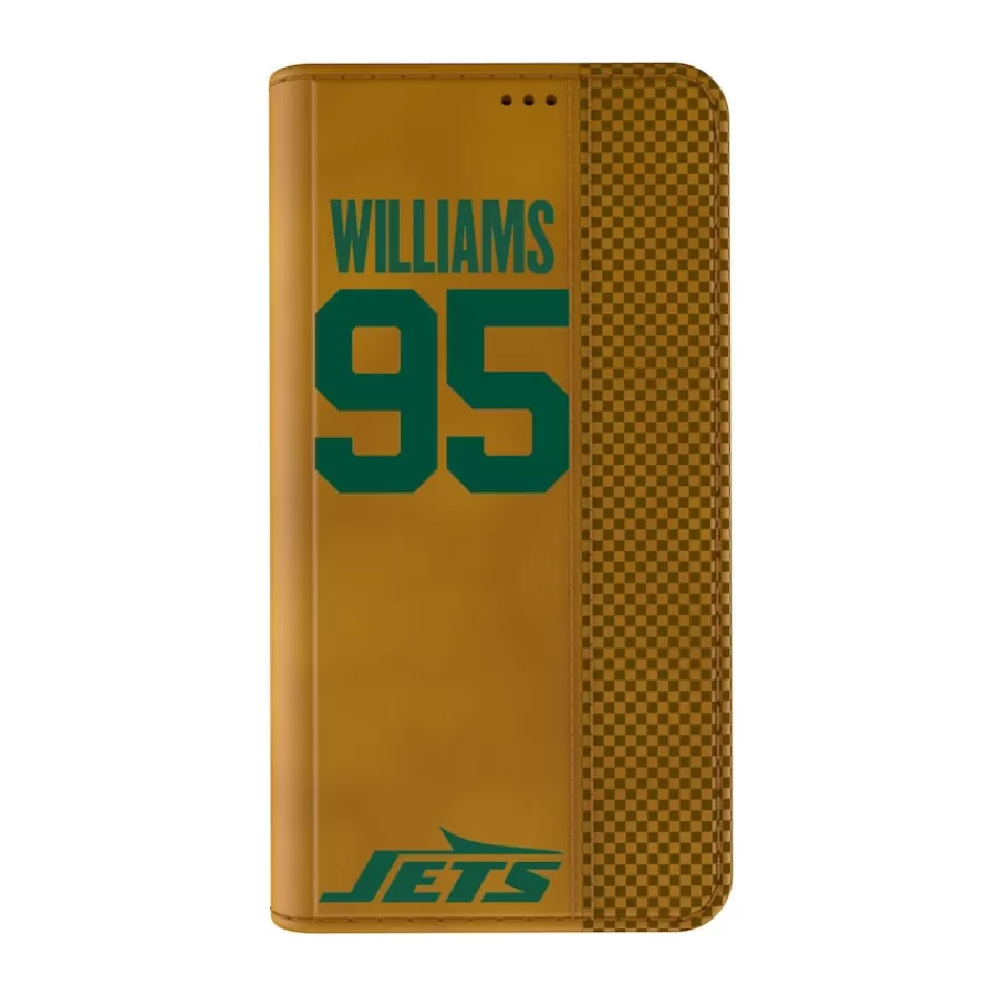 New York Jets Phone Cases | Electronics^Keyscaper Quinnen Williams Brown Folio IPhone Case