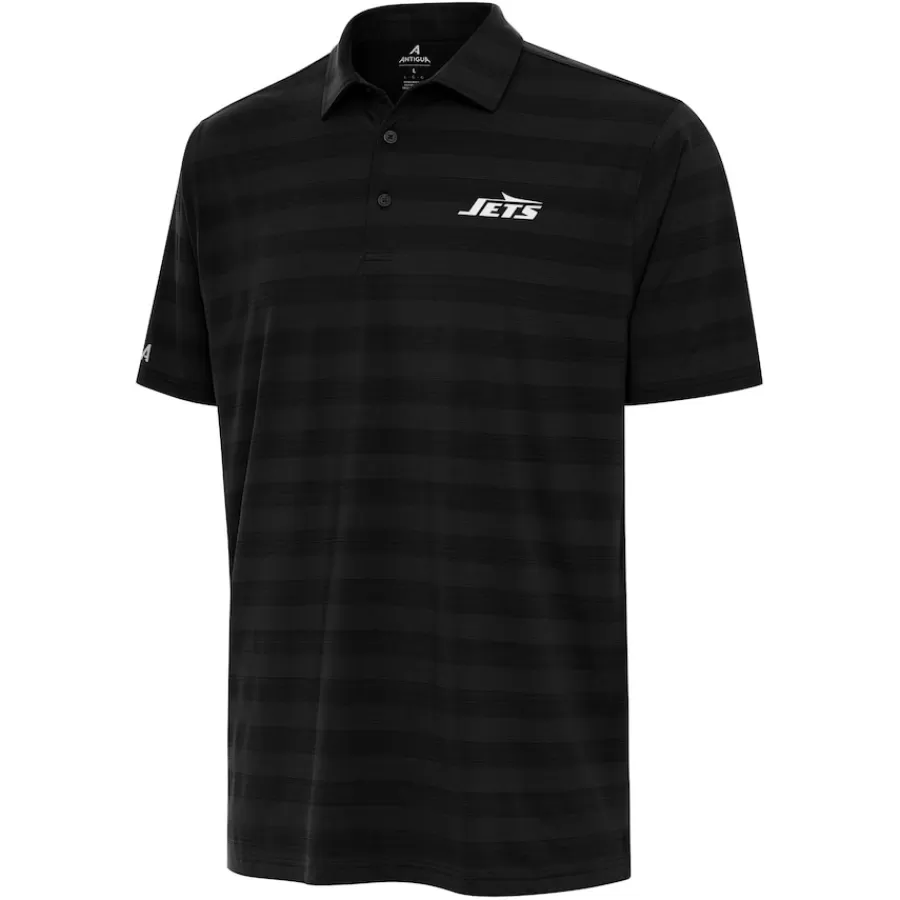 New York Jets Polos | Big & Tall^Men's Antigua Black Big & Tall Tunnel Polo
