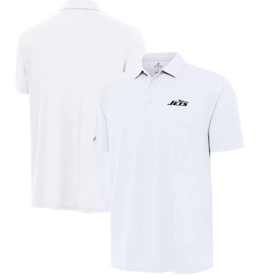New York Jets Polos^Men's Antigua White Era Polo