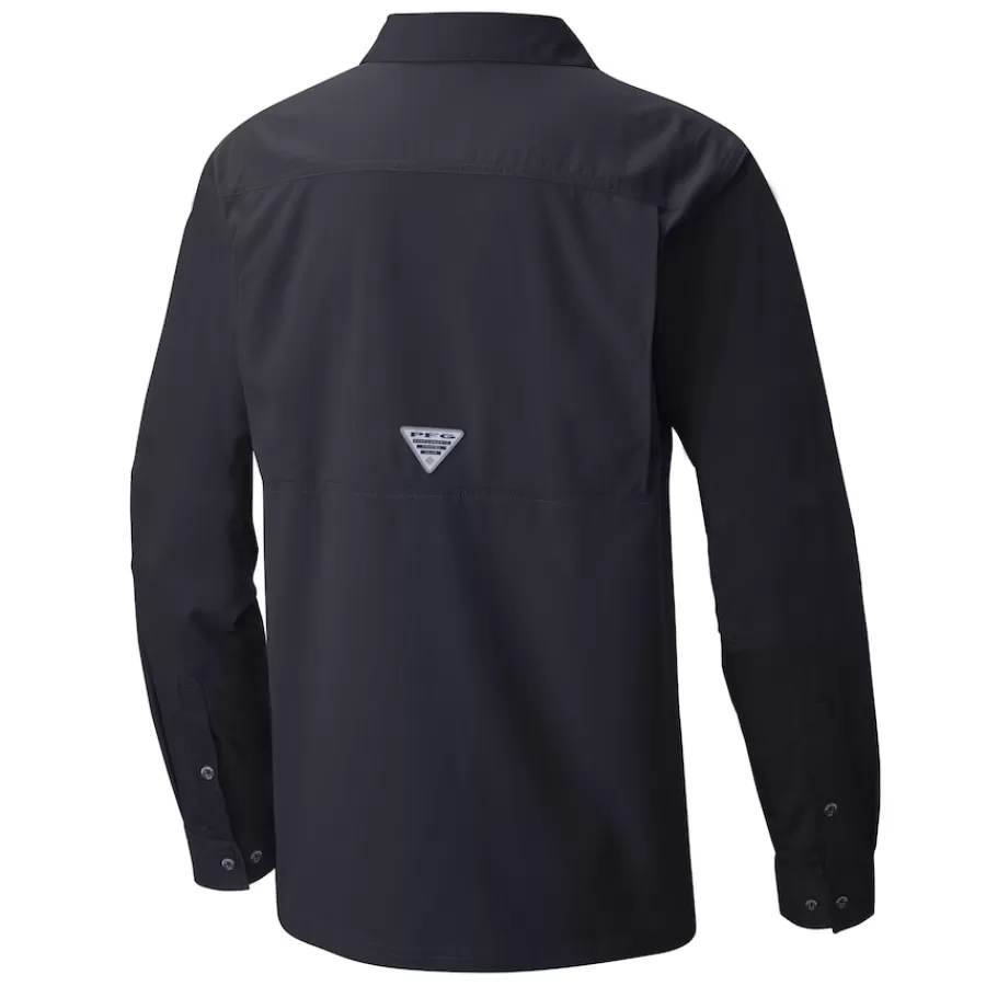 New York Jets Sweaters & Dress Shirts^Men's Columbia Black Slack Tide Omni-Wick Button-Up Long Sleeve Shirt