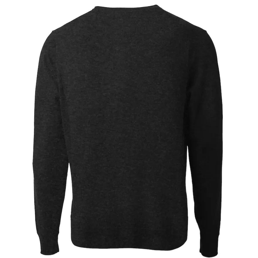 New York Jets Sweaters & Dress Shirts | Sweaters^Men's Cutter & Buck Black Throwback Logo Lakemont Tri-Blend V-Neck Pullover Sweater