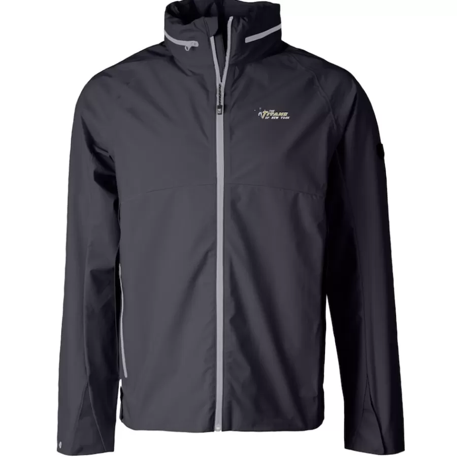 New York Jets Accessories | Rainwear^Men's Cutter & Buck Graphite Throwback Logo Vapor Water Repellent Stretch Full-Zip Rain Jacket