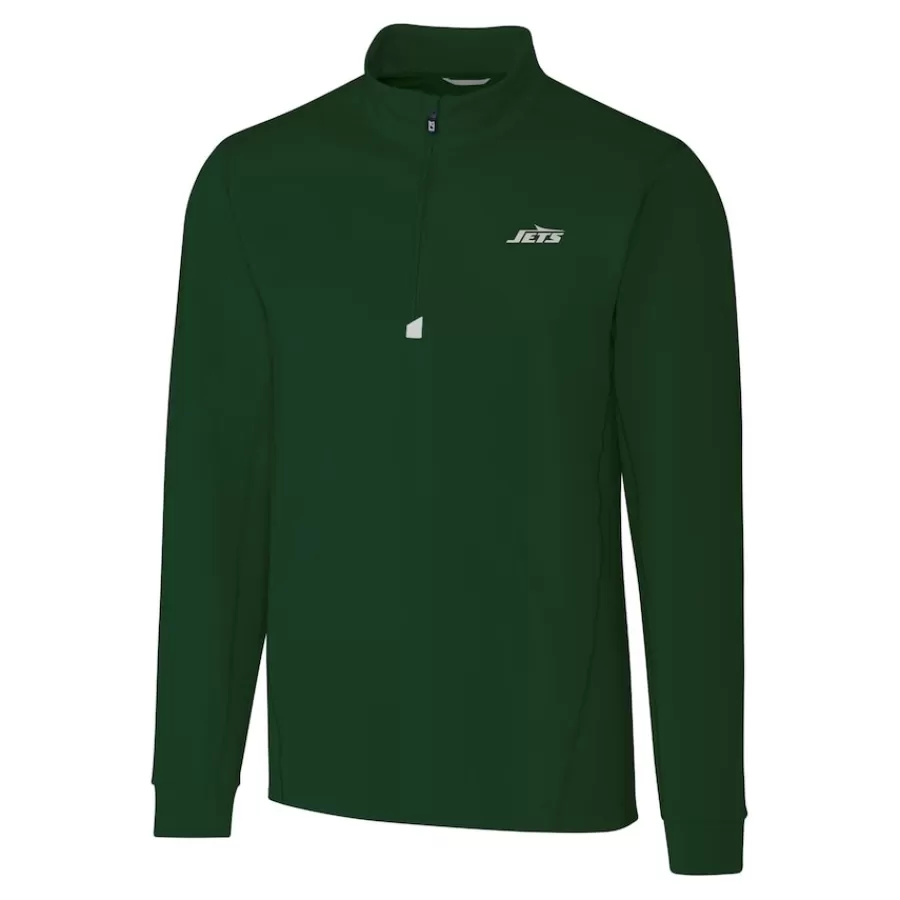 New York Jets Jackets | Sweatshirts & Fleece^Men's Cutter & Buck Hunter Green Primary Logo Traverse Stretch Quarter-Zip Top