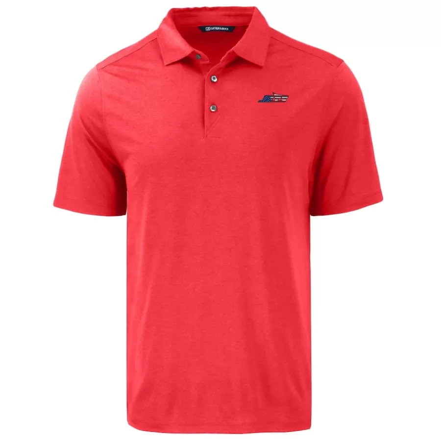 New York Jets Polos^Men's Cutter & Buck Red Americana Coastline Epic Comfort Eco Recycled Polo