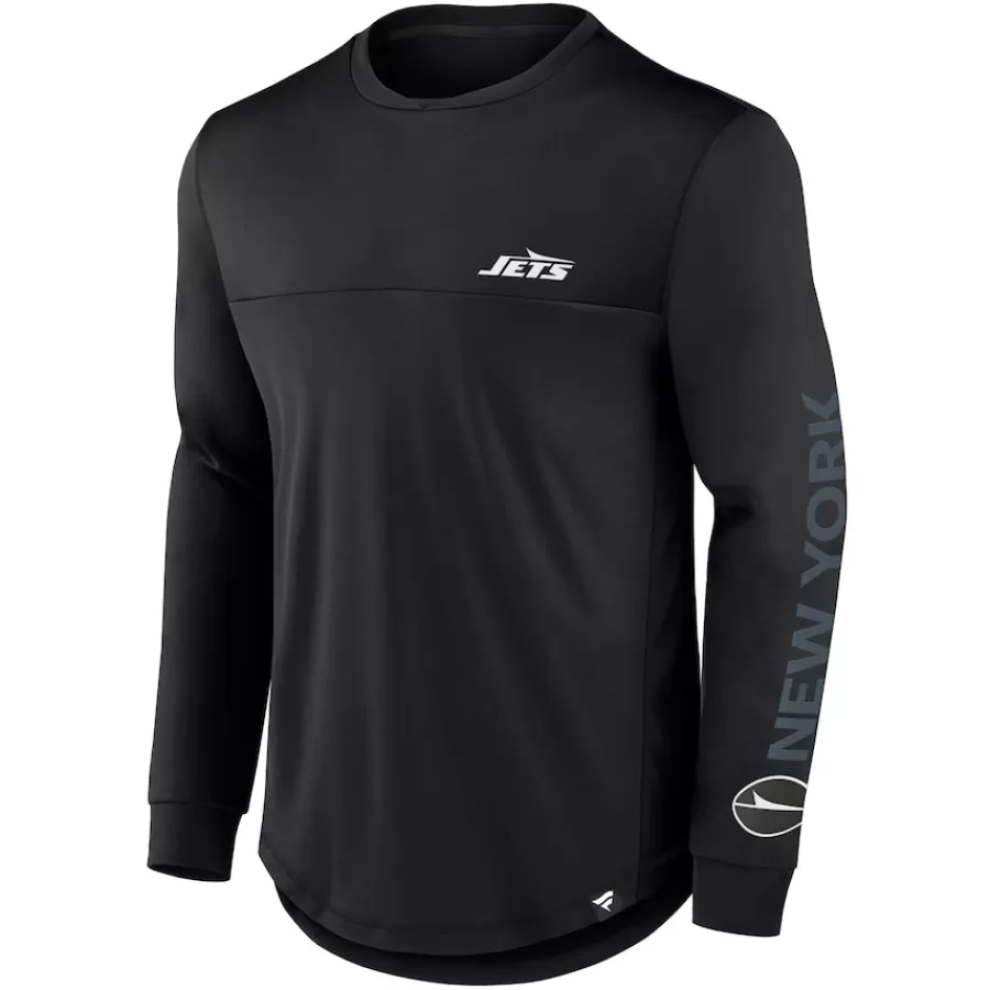 New York Jets T-Shirts | Men^Men's Fanatics Black Blackout Long Sleeve T-Shirt