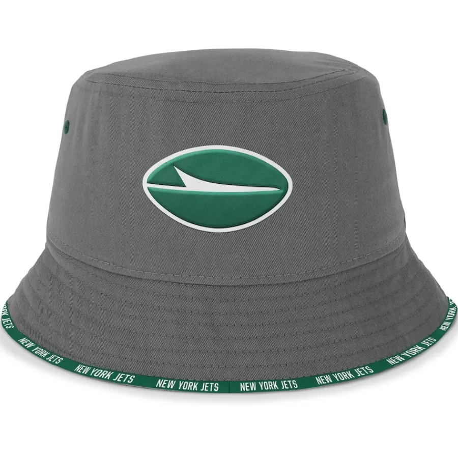 New York Jets Hats | Men^Men's Fanatics Graphite Backup Bucket Hat