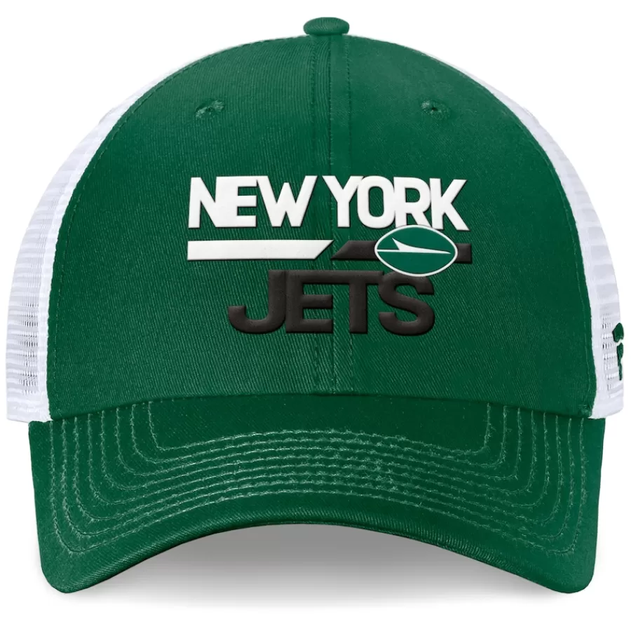 New York Jets Adjustable^Men's Fanatics Green/White Upper Trucker Adjustable Hat