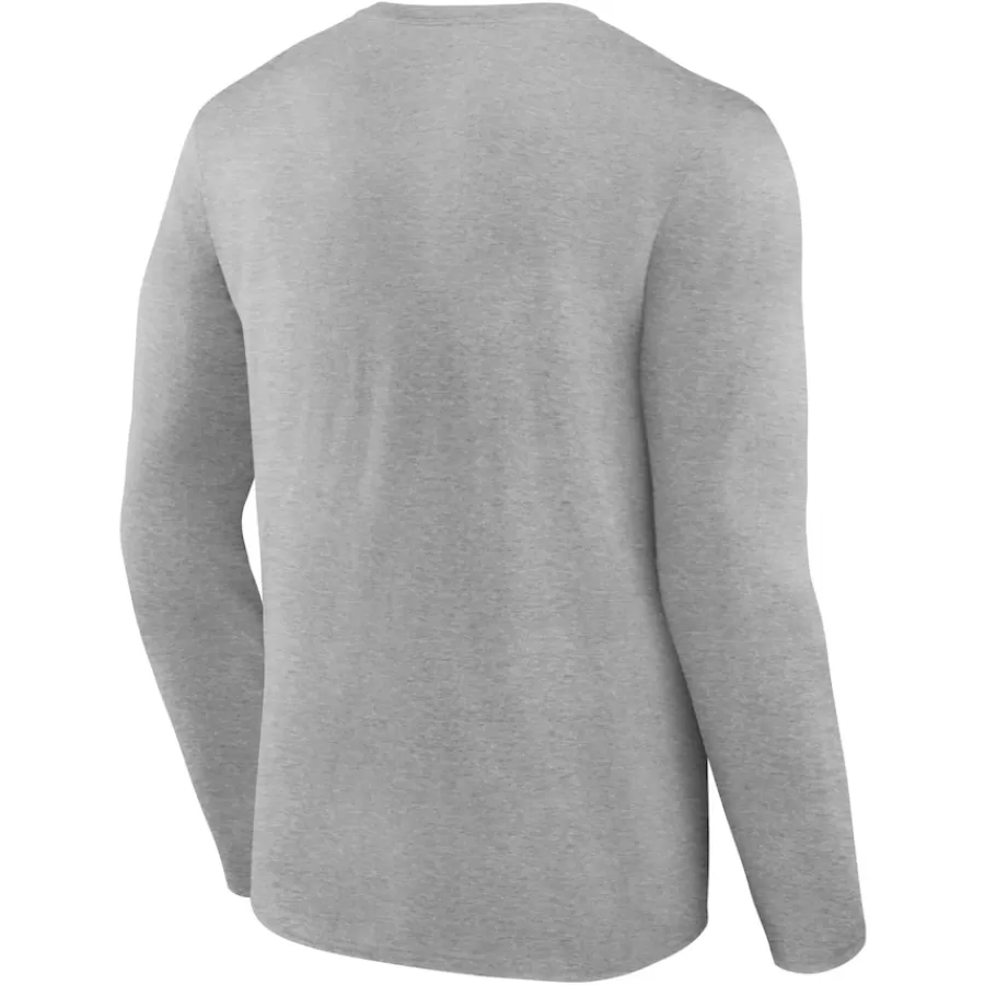 New York Jets Long Sleeved^Men's Gray Secondary Logo Long Sleeve T-Shirt