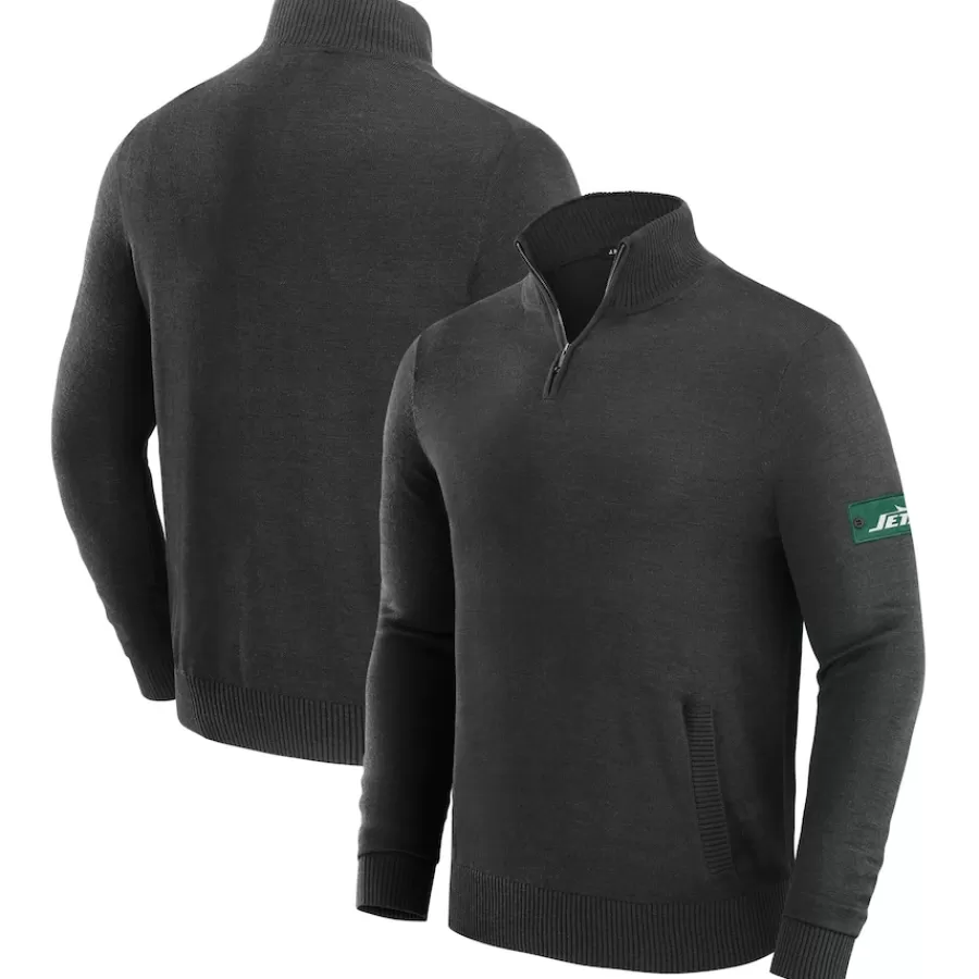 New York Jets Jackets | Sweatshirts & Fleece^Men's J. Palmer Black Franchise Quarter-Zip Sweater