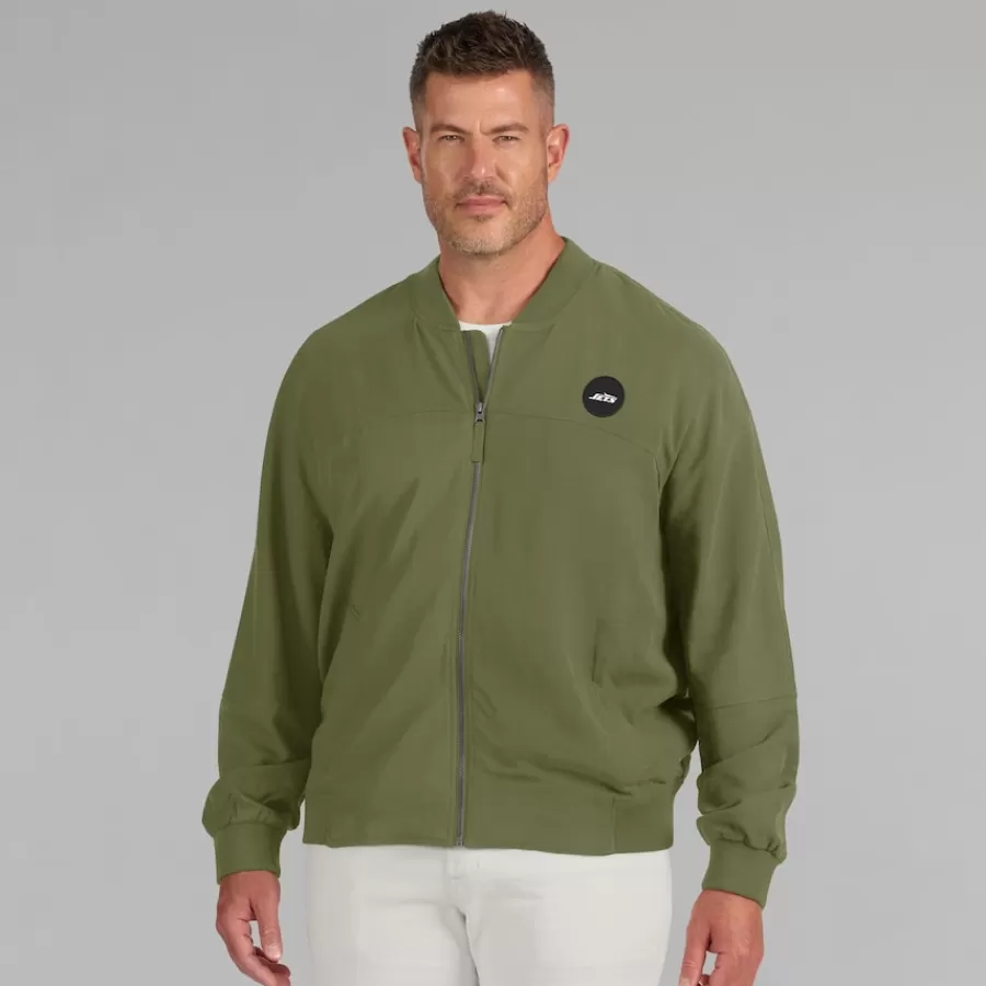 New York Jets Jackets^Men's J. Palmer Olive Lightweight Cover-4 Tri-Blend Full-Zip Jacket