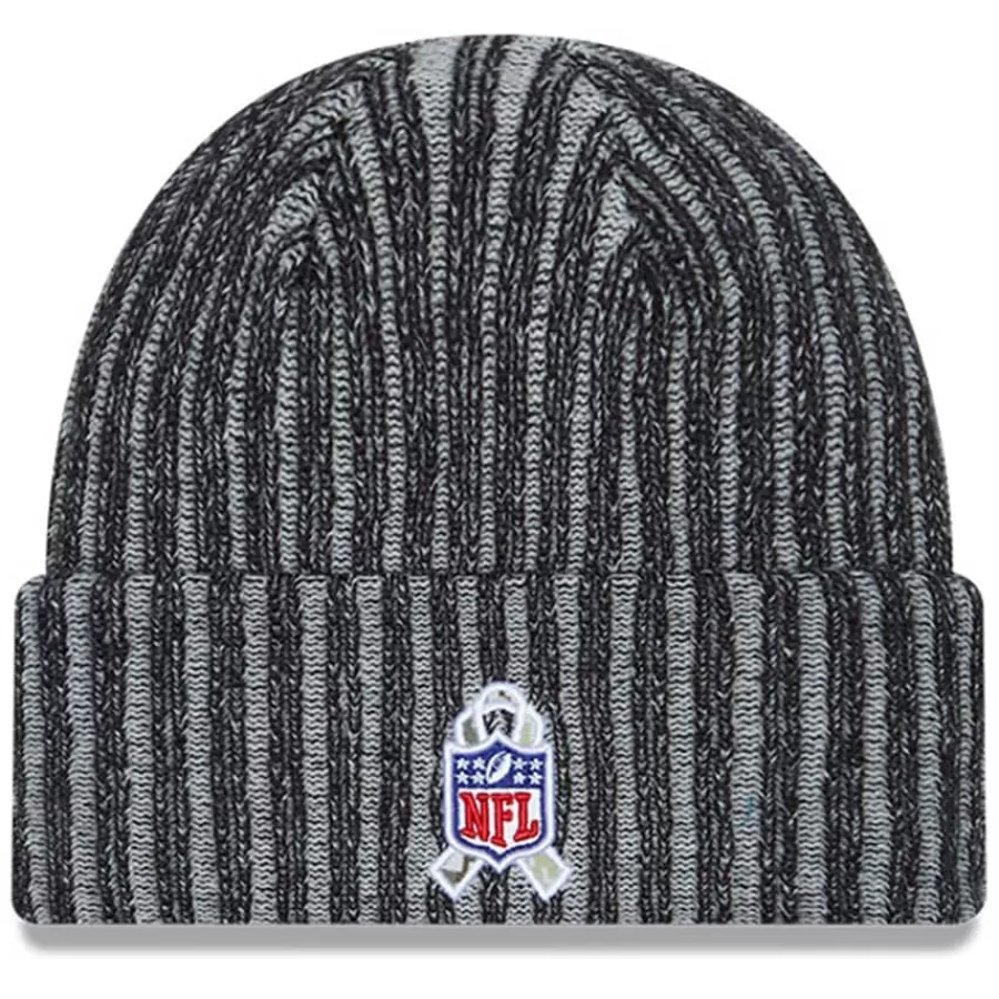 New York Jets Knit^Men's New Era Black 2023 Salute To Service Cuffed Knit Hat