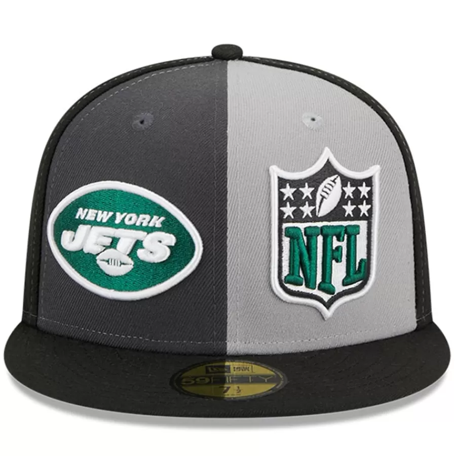 New York Jets Fitted^Men's New Era Gray/Black 2023 Sideline 59FIFTY Fitted Hat