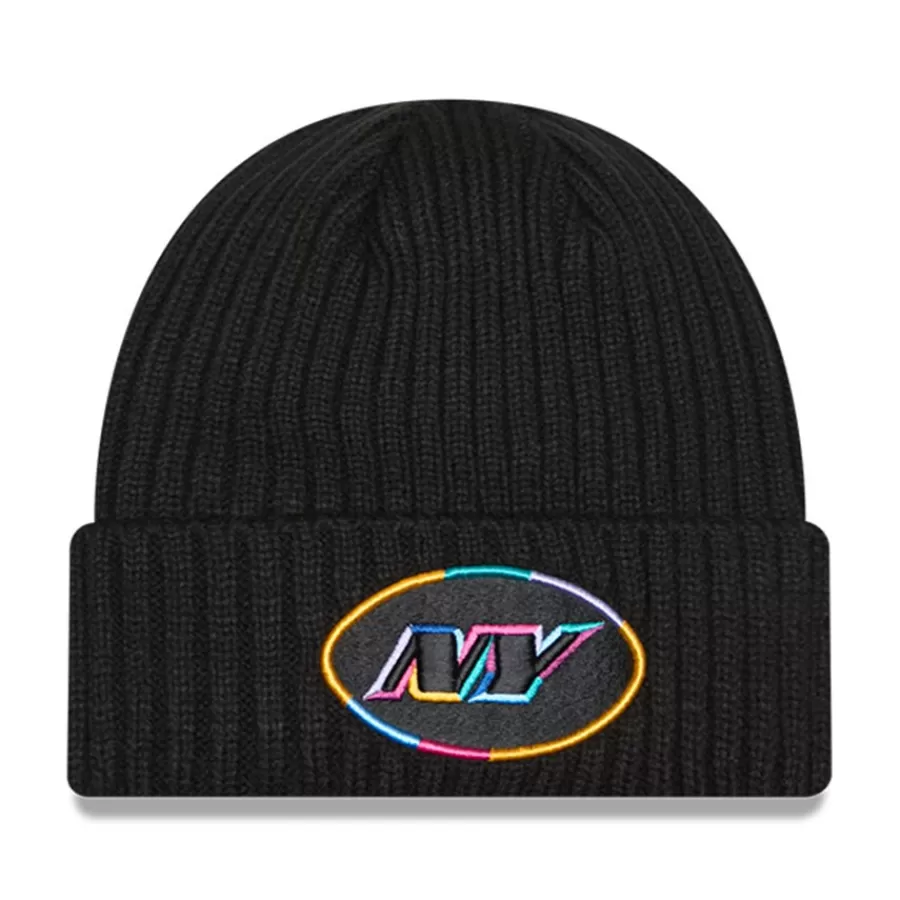 New York Jets Hats | Men^Men's New Era Black 2024 NFL Crucial Catch Cuffed Knit Hat