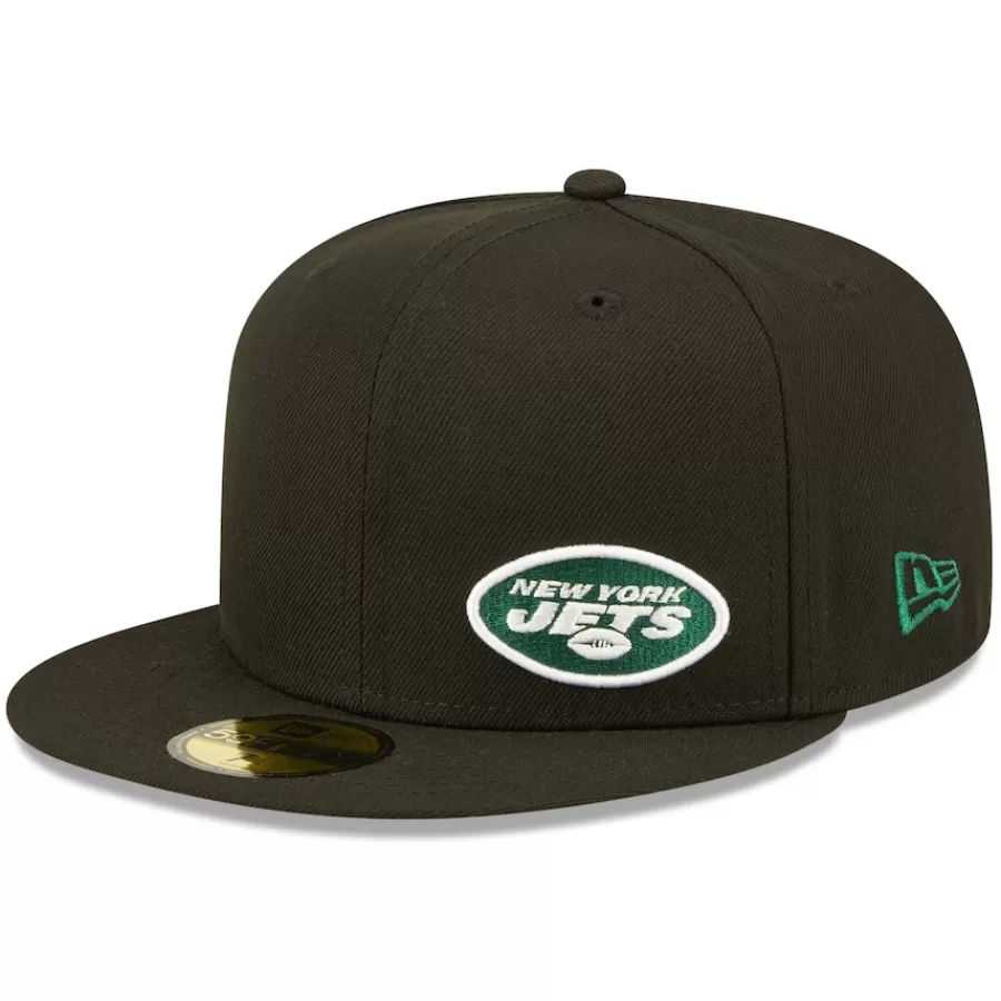 New York Jets Fitted^Men's New Era Black Flawless 59FIFTY Fitted Hat