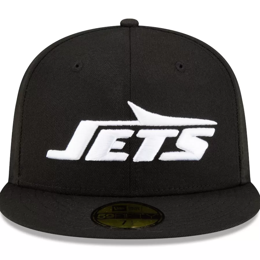 New York Jets Fitted^Men's New Era Black B-Dub 59FIFTY Fitted Hat