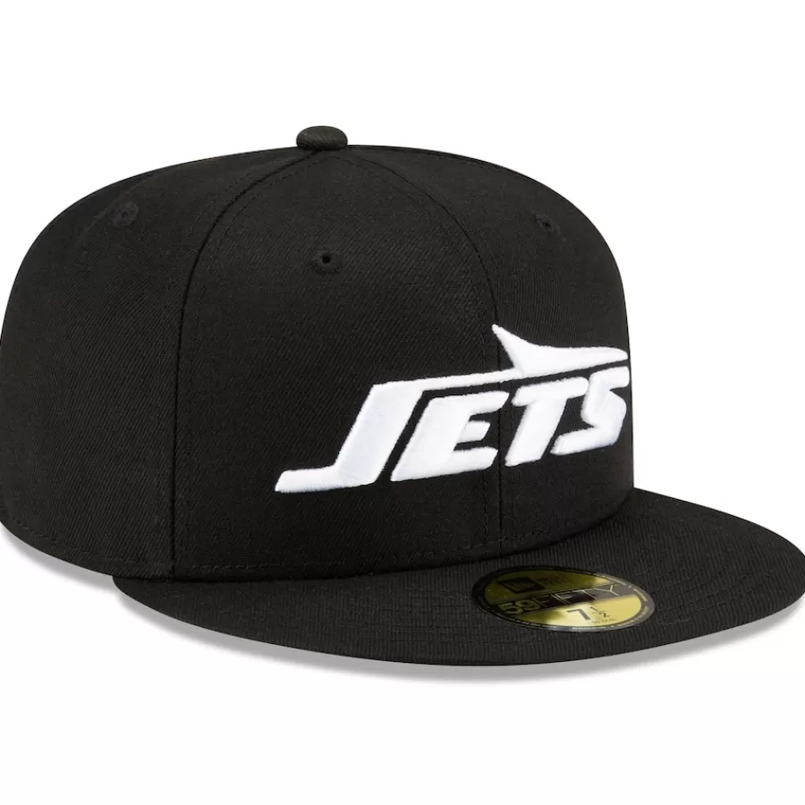 New York Jets Fitted^Men's New Era Black B-Dub 59FIFTY Fitted Hat
