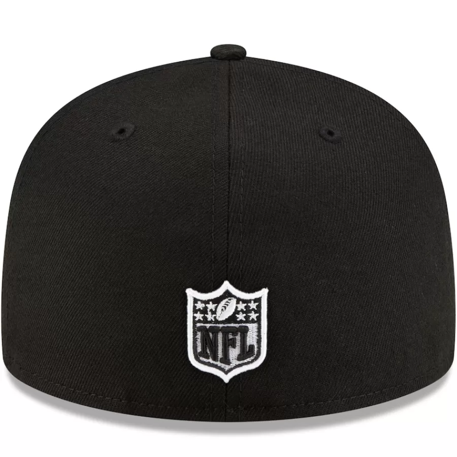New York Jets Fitted^Men's New Era Black B-Dub 59FIFTY Fitted Hat