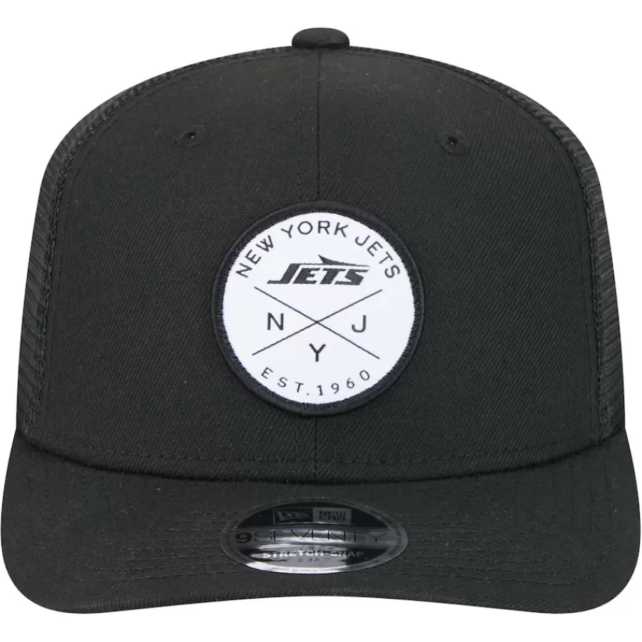 New York Jets Hats | Men^Men's New Era Black Mojo Dojo Trucker 9SEVENTY Stretch-Snap Hat