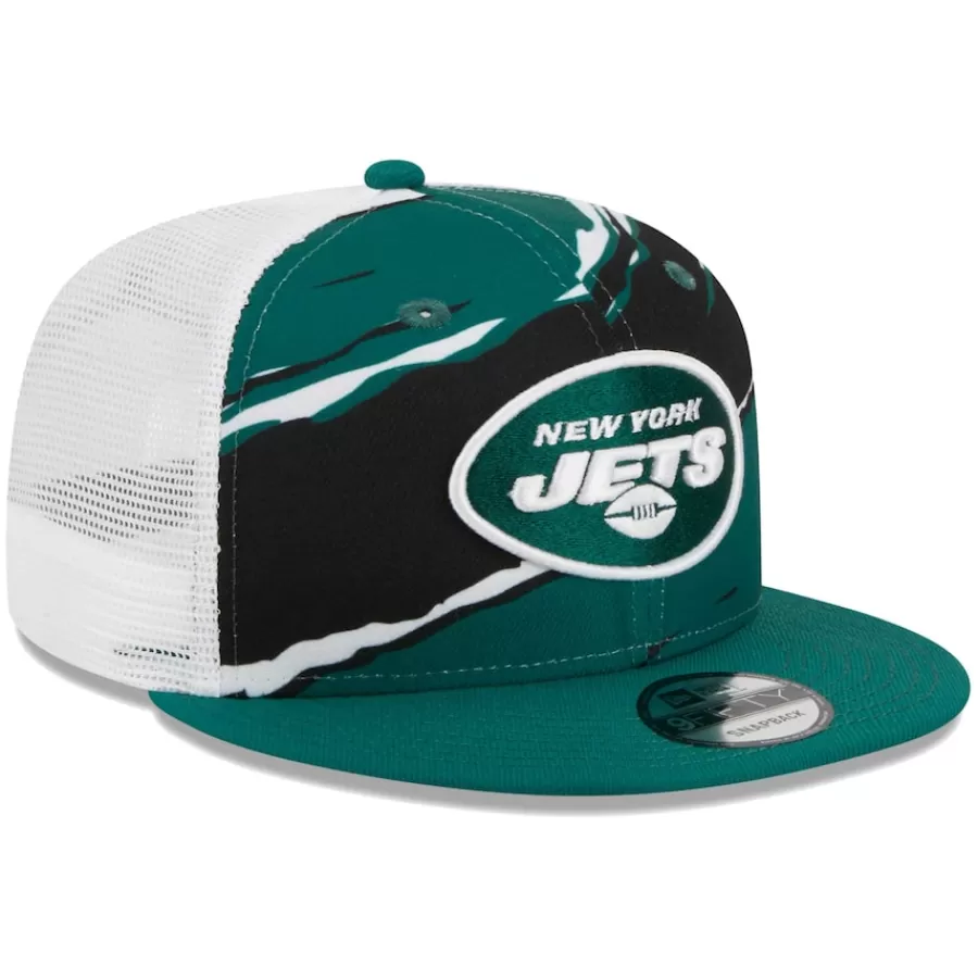 New York Jets Snapback^Men's New Era Green Tear Trucker 9FIFTY Snapback Hat