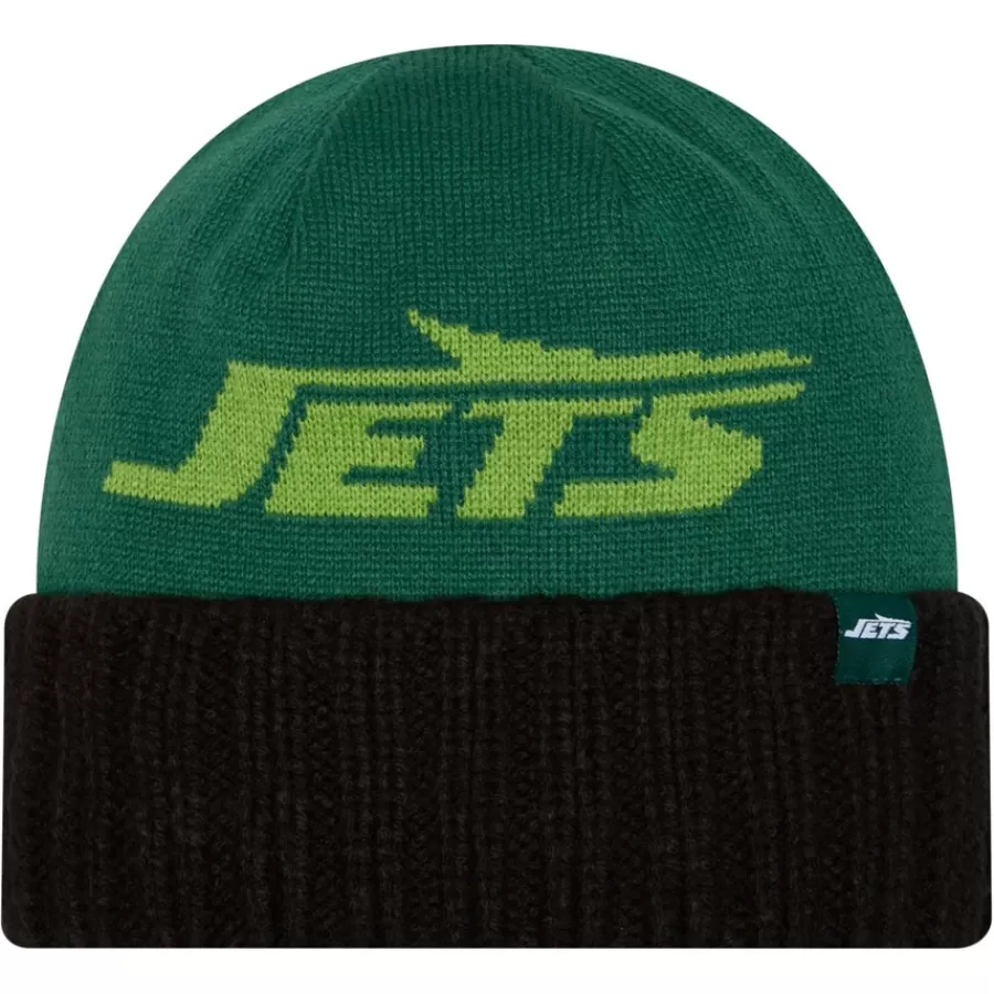 New York Jets Knit^Men's New Era Green Oversize Cuffed Knit Hat