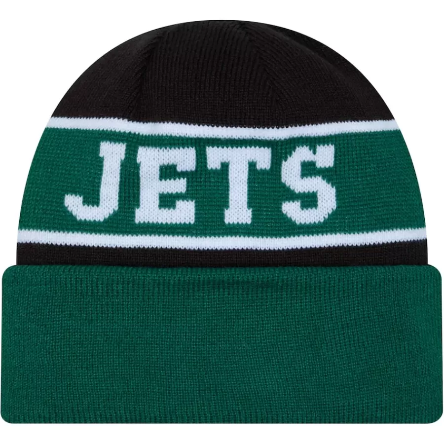 New York Jets Hats | Men^Men's New Era Green Reverse Cuffed Knit Hat