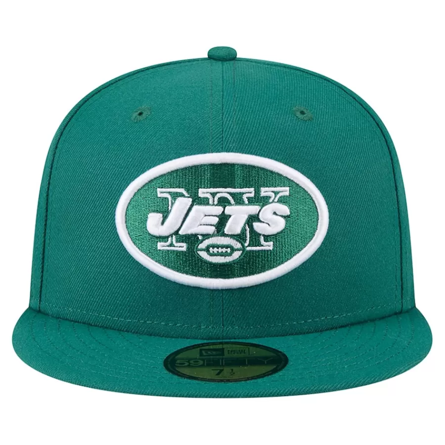 New York Jets Hats | Men^Men's New Era Green Throwback Main 59FIFTY Fitted Hat