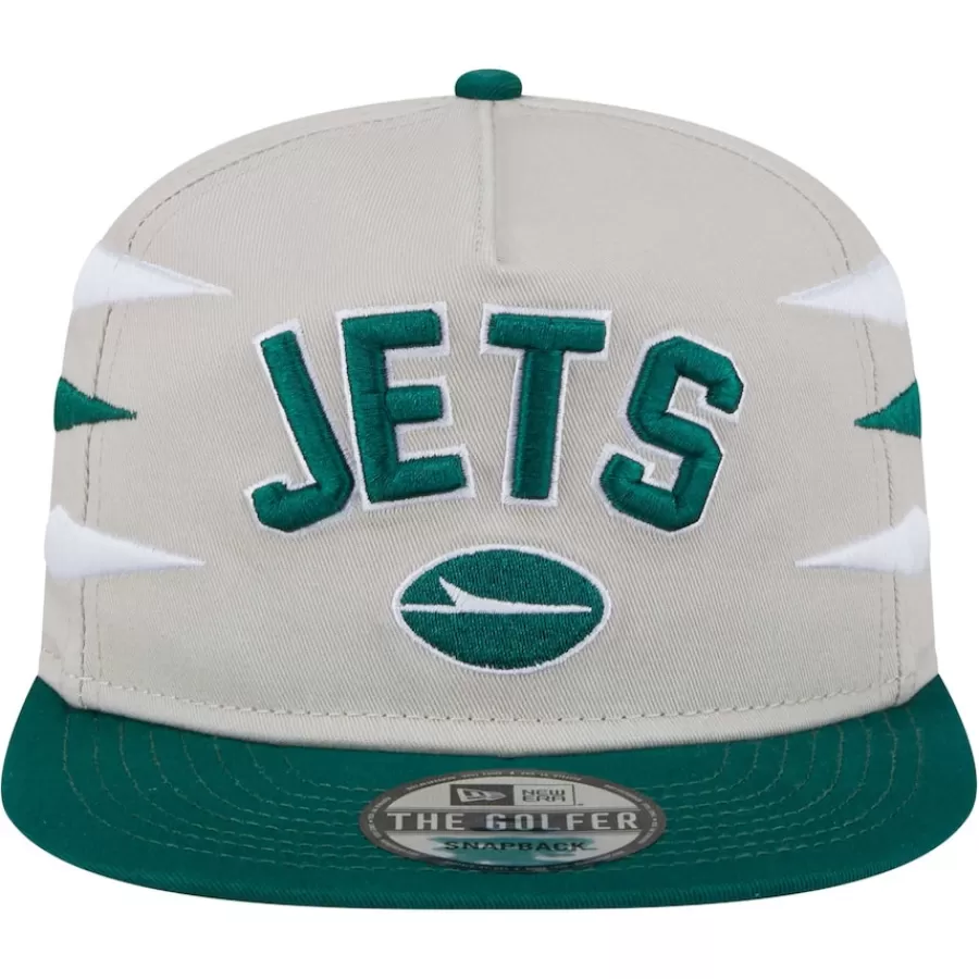 New York Jets Snapback^Men's New Era Stone/Green Athletic Golfer Snapback Hat