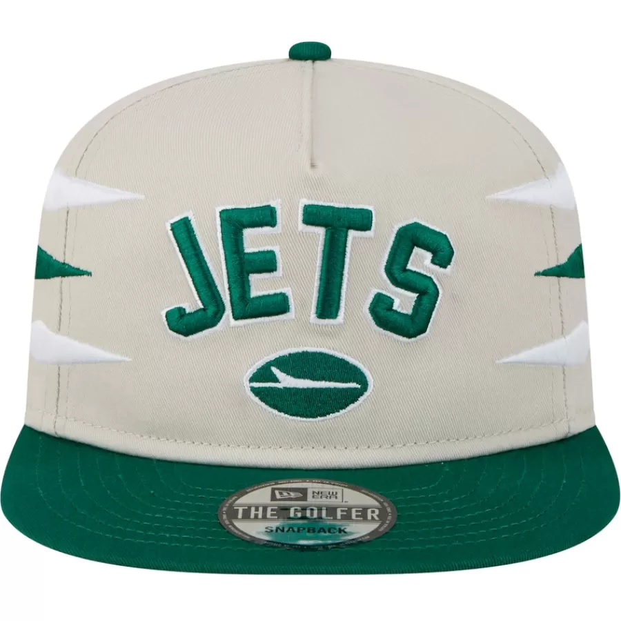 New York Jets Snapback^Men's New Era Stone/Green Athletic Golfer Snapback Hat