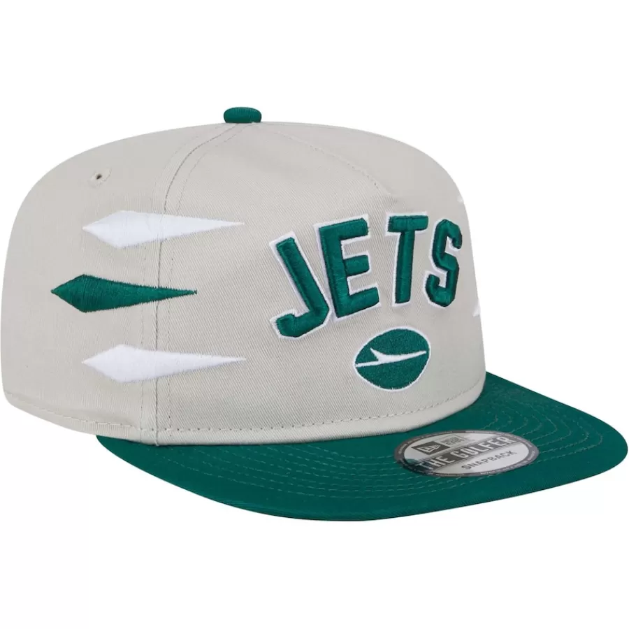 New York Jets Snapback^Men's New Era Stone/Green Athletic Golfer Snapback Hat