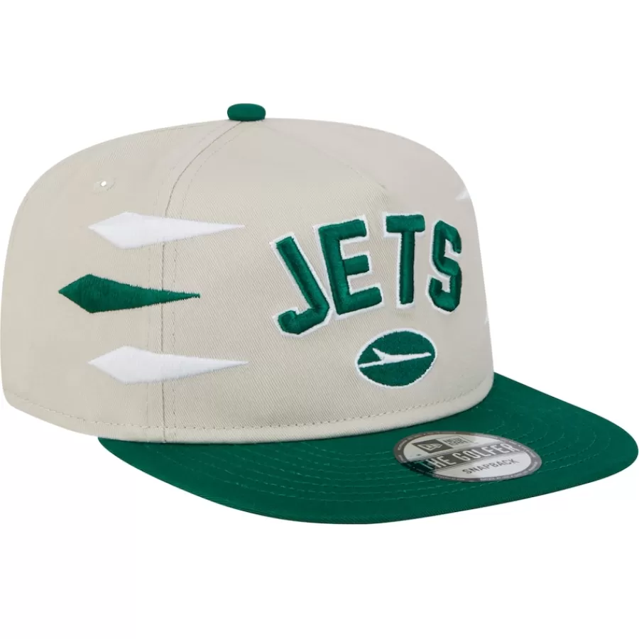 New York Jets Snapback^Men's New Era Stone/Green Athletic Golfer Snapback Hat