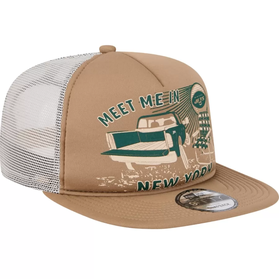New York Jets Snapback^Men's New Era Tan Meet Me 9FIFTY Snapback Hat