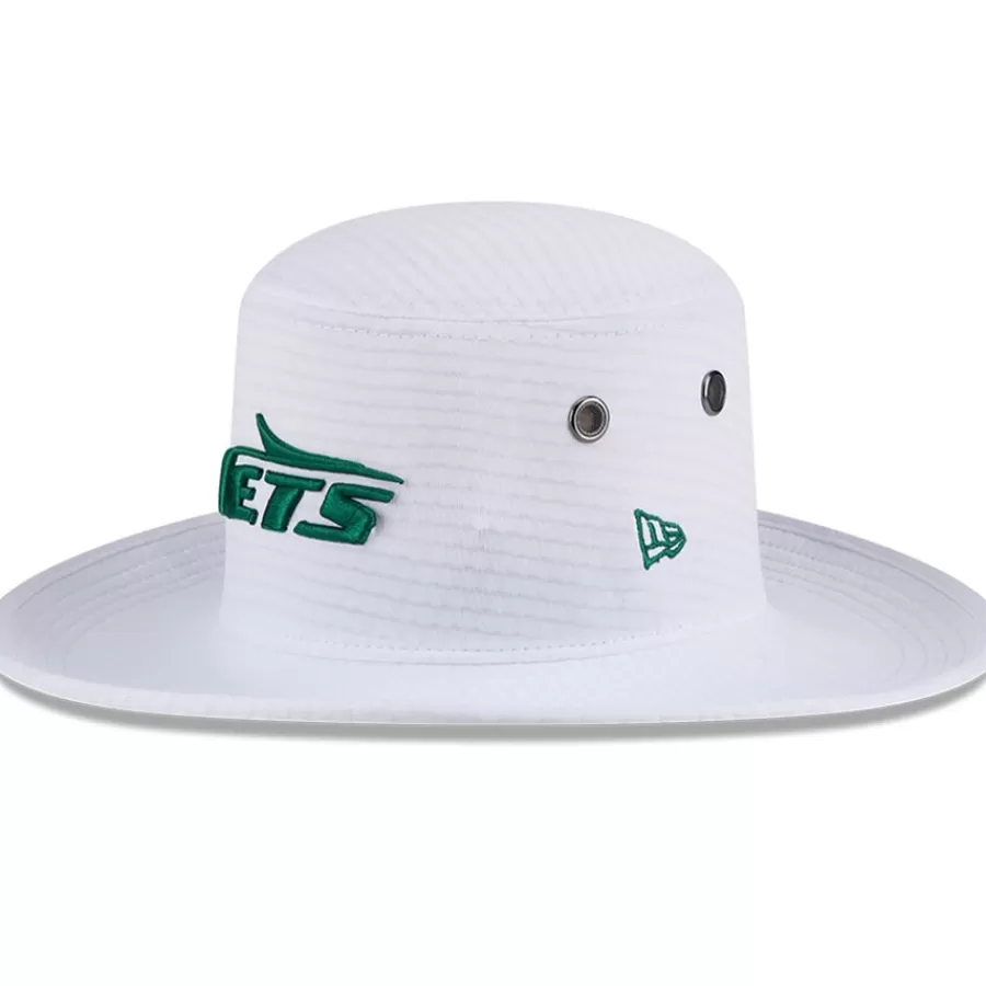 New York Jets Bucket^Men's New Era White 2024 NFL Training Camp Panama Bucket Hat