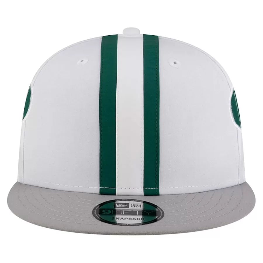 New York Jets Snapback^Men's New Era White Throwback Helmet 9FIFTY Snapback Hat