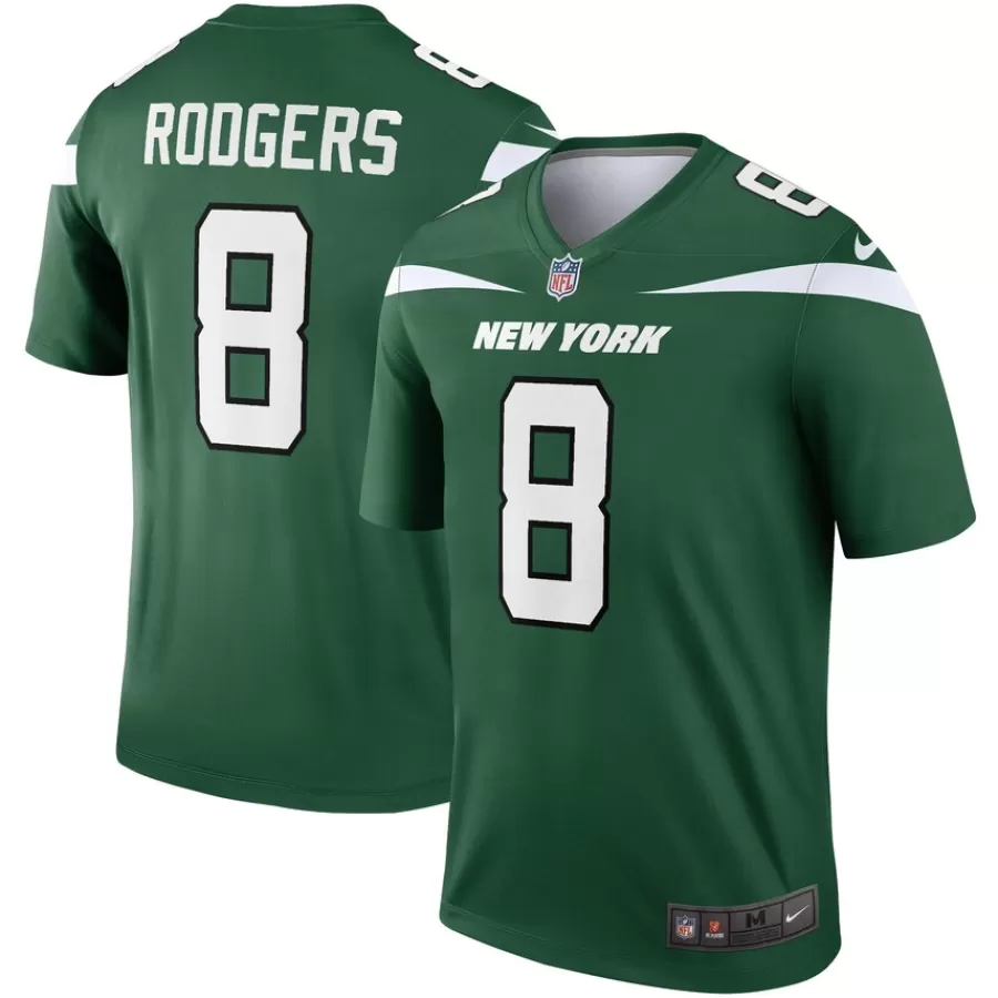 New York Jets Nike Legend | Short Sleeved^Men's Nike Aaron Rodgers Gotham Green Team Legend Player Performance Top
