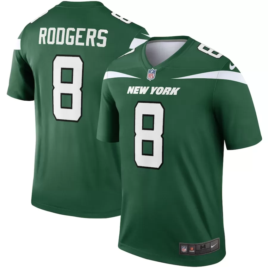 New York Jets Nike Legend | Short Sleeved^Men's Nike Aaron Rodgers Gotham Green Team Legend Player Performance Top