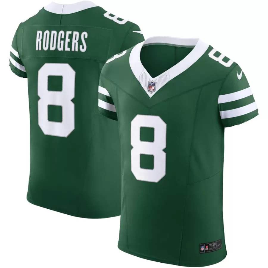 New York Jets Nike Elite^Men's Nike Aaron Rodgers Gotham Green Vapor F.U.S.E. Elite Jersey