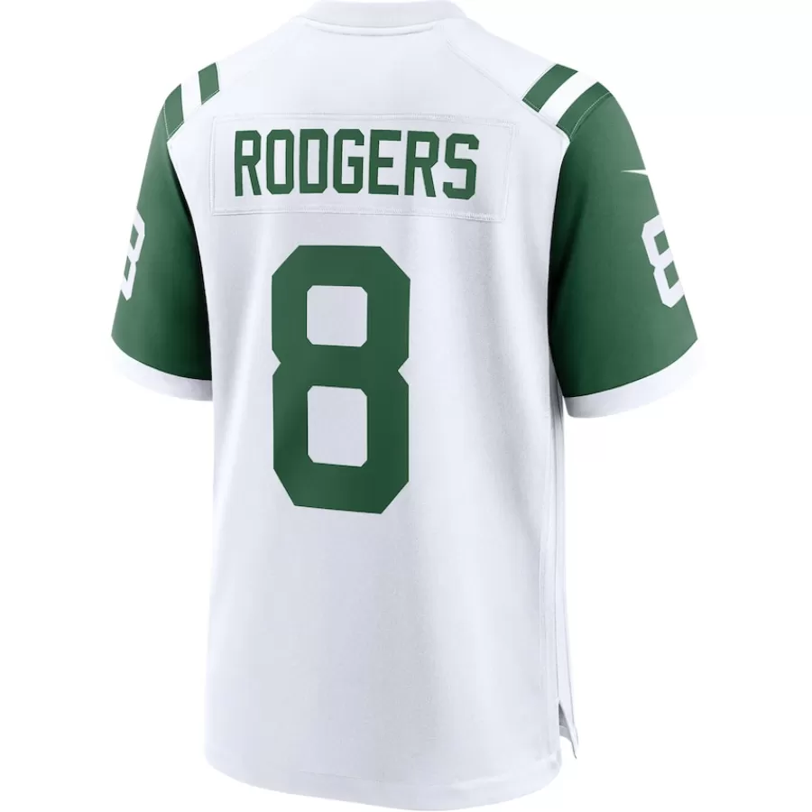 New York Jets Nike Game^Men's Nike Aaron Rodgers White Classic Alternate Game Jersey