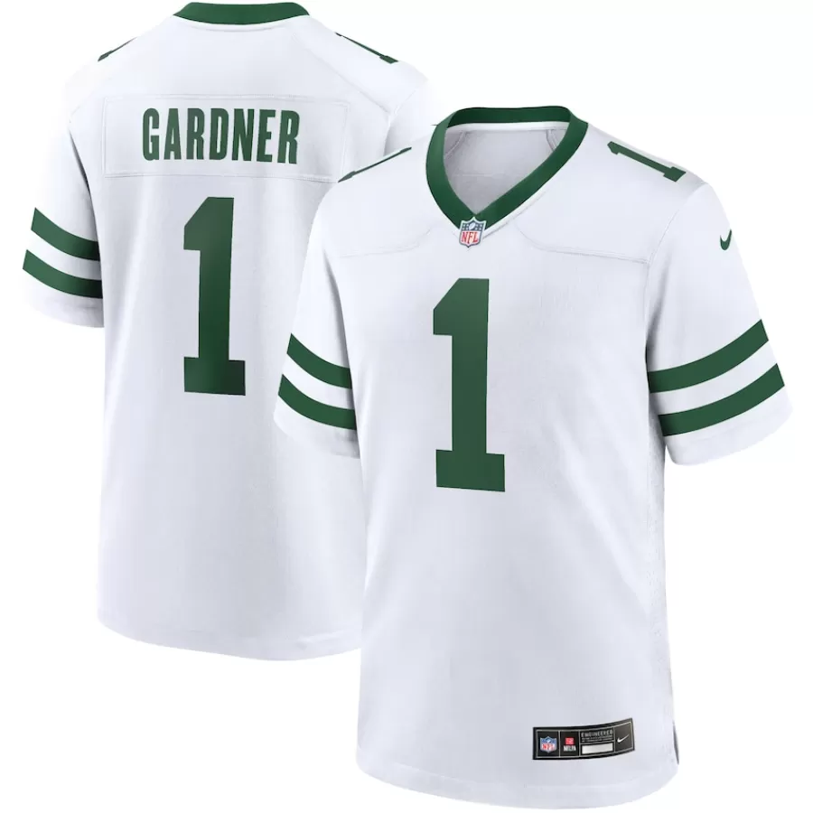 New York Jets Nike Game^Men's Nike Ahmad Sauce Gardner Legacy White Game Jersey