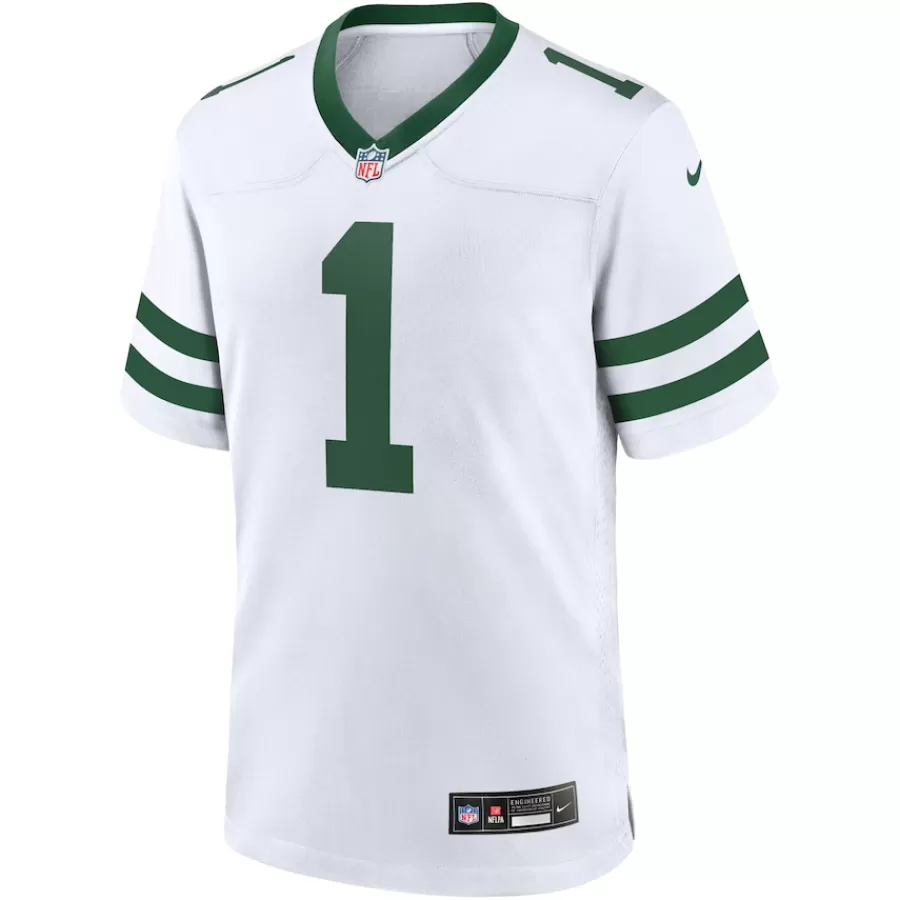 New York Jets Nike Game^Men's Nike Ahmad Sauce Gardner Legacy White Game Jersey