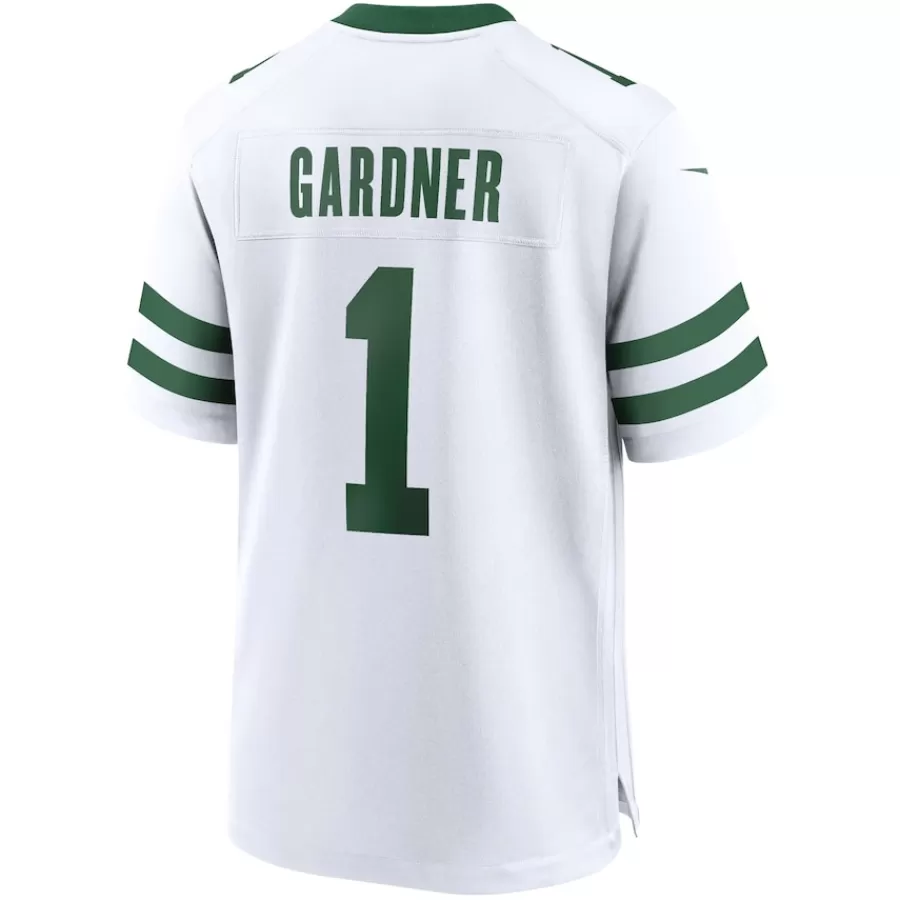New York Jets Nike Game^Men's Nike Ahmad Sauce Gardner Legacy White Game Jersey