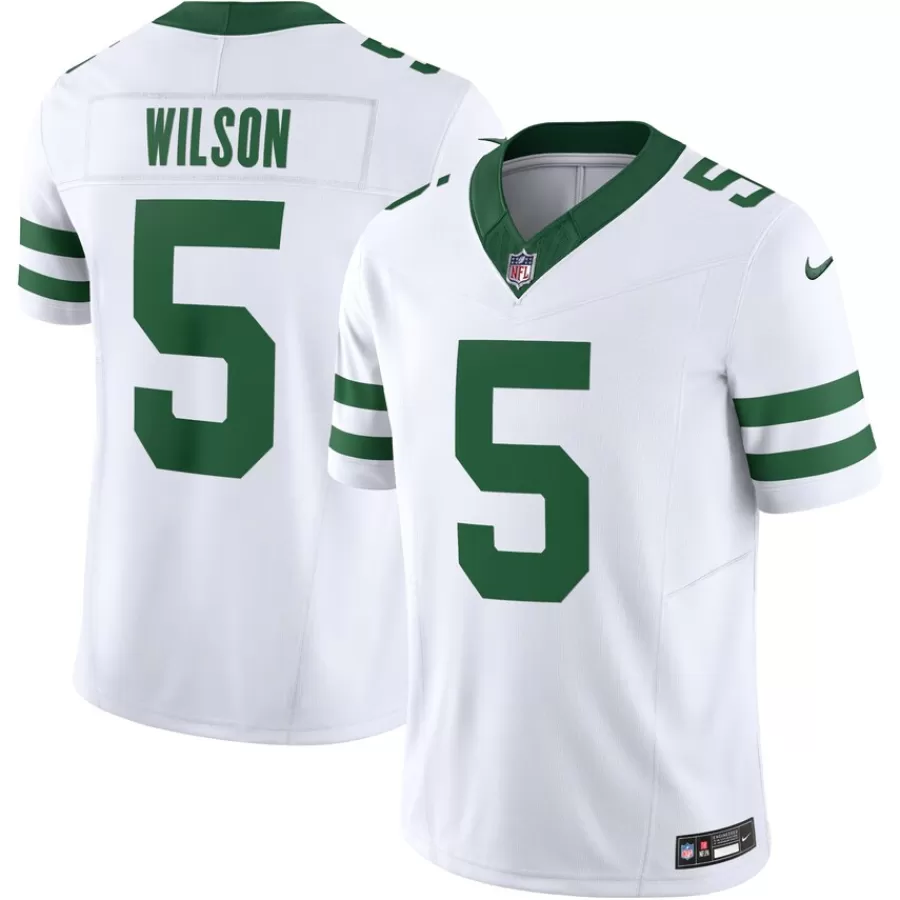 New York Jets Nike Limited^Men's Nike Garrett Wilson Legacy White Vapor F.U.S.E. Limited Jersey
