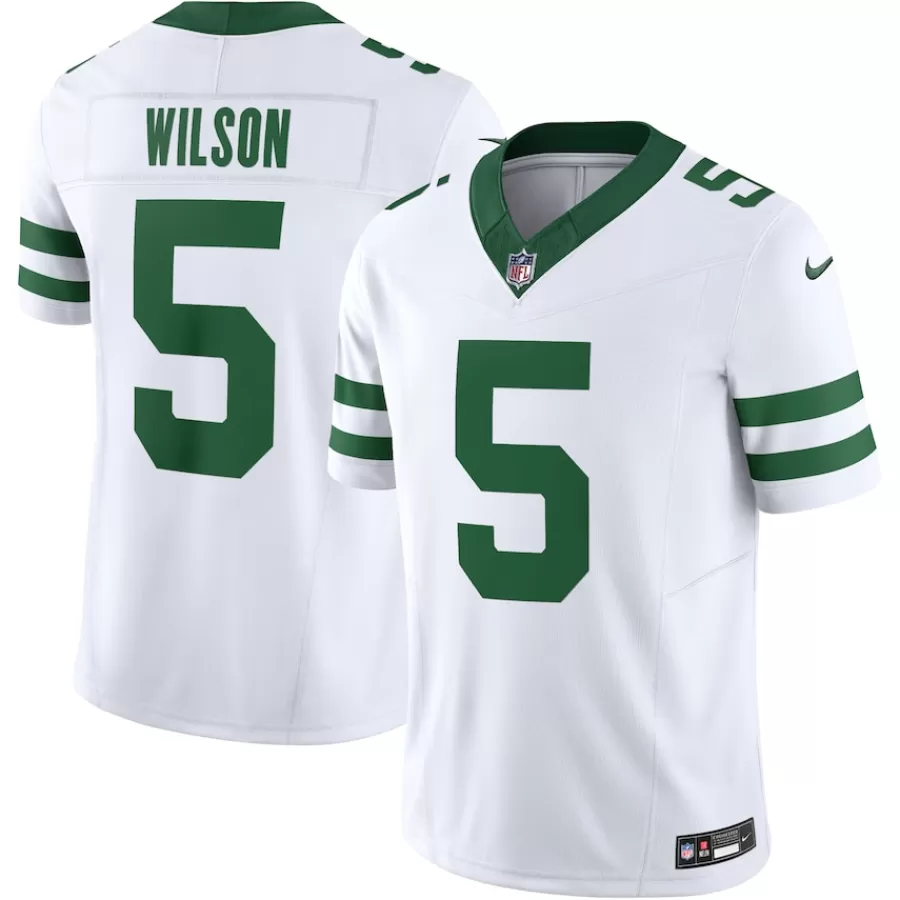 New York Jets Nike Limited^Men's Nike Garrett Wilson Legacy White Vapor F.U.S.E. Limited Jersey