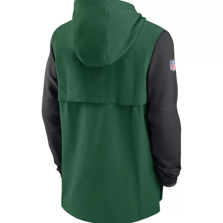 New York Jets Jackets | Sweatshirts & Fleece^Men's Nike Green/Black Sideline Player Quarter-Zip Hoodie