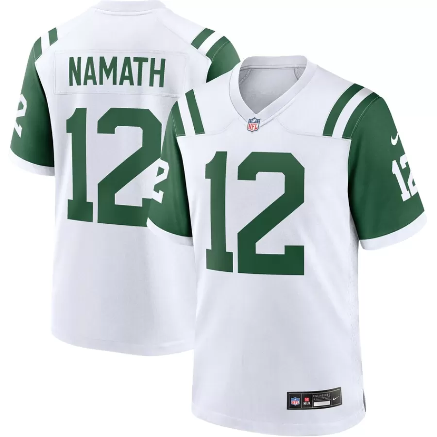 New York Jets Nike Game^Men's Nike Joe Namath White Classic Alternate Retired Player Game Jersey