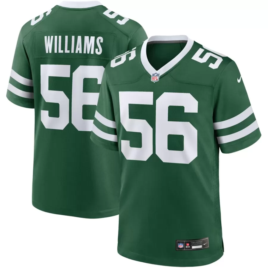 New York Jets Nike Game^Men's Nike Quincy Williams Legacy Green Game Player Jersey
